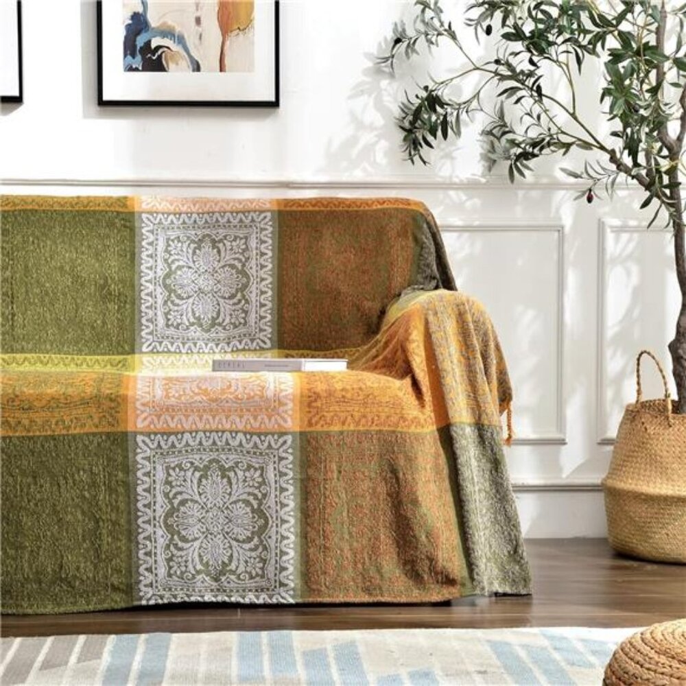 New Boho Couch Cover, Bohemian Throw Blanket Tassels Hippie Decor Covers